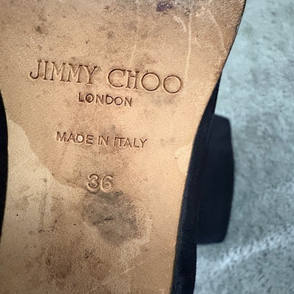 Jimmy Choo Dark Blue Over the Knee Boots - Picture 11 of 13